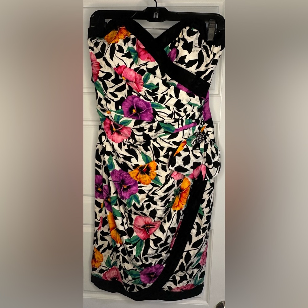 Vintage A.J. Bari 100% Silk Cocktail Dress, Size 6